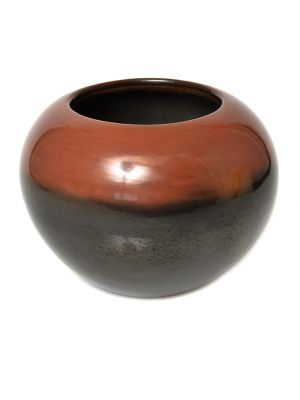 Redware/blackware pottery bowl by Russell Sanchez (San Ildefonso)