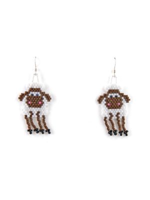 SHEEP BEADED EARRINGS BY MARCELLA BEALL (NAVAJO/JEMEZ)