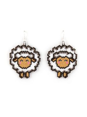 LARGE SHEEP EARRINGS BY MARCELLA BEALL (NAVAJO/JEMEZ)