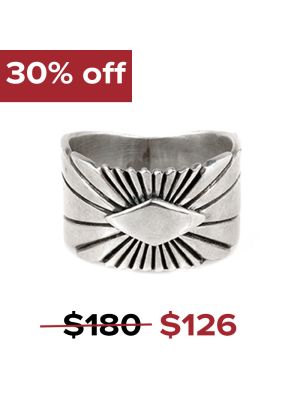 STERLING SILVER RING BY LUTRICIA YELLOWHAIR (NAVAJO)