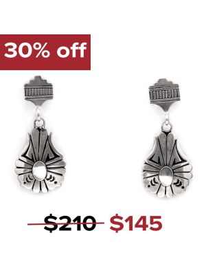 SILVER DROP EARRINGS BY CHARLIE JOHN (NAVAJO)