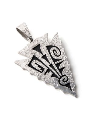 SILVER ARROWHEAD REVERSIBLE PENDANT BY RUBEN SAUFKIE (HOPI)