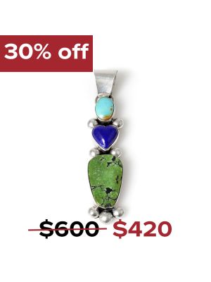 MULTI-STONE PENDANT BY VERONICA YELLOWHORSE(NAVAJO)