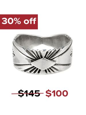 STERLING SILVER RING BY LUTRICIA YELLOWHAIR (NAVAJO)