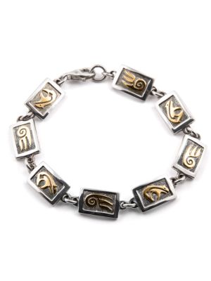 GOLD & SILVER LINK BRACELET BY ROBERT TAYLOR (NAVAJO)