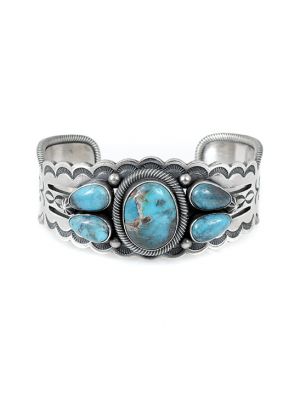 TURQUOISE CLUSTER BRACELET BY HOWARD NELSON (NAVAJO)