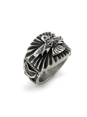 SILVER THUNDERBIRD RING BY CURTIS PETE (NAVAJO)