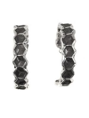 HONEYCOMB HOOP EARRINGS BY GLENDA LORETTO (JEMEZ)