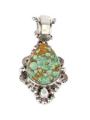 VARISCITE & SHELL PENDANT BY ANTHONY GARCIA (YAQUI)
