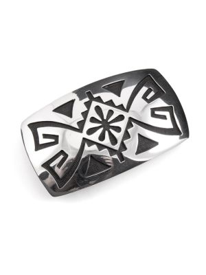 SILVER BELT BUCKLE BY ANDERSON KOINVA (HOPI)