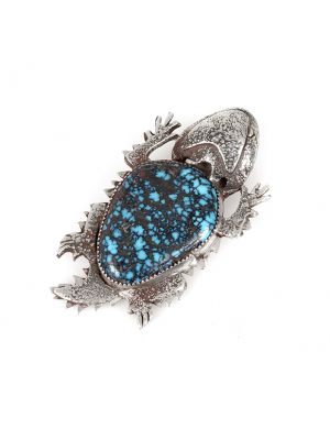 TURQUOISE HORNED LIZARD PENDANT BY DOUG NAVA (TAOS)