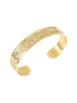 14K BEAR CUFF BRACELET BY ROBERT TAYLOR (NAVAJO)