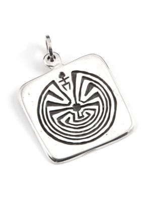 SILVER 'MAN IN THE MAZE' PENDANT BY JAMES FENDENHEIM (TOHONO O'ODHAM)