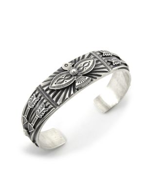 SILVER THUNDERBIRD & ARROW BRACELET BY CURTIS PETE (NAVAJO)