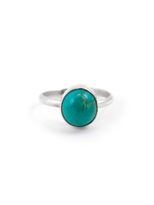 SILVER & TURQUOISE RING BY MILDRED PARKHURST (NAVAJO)