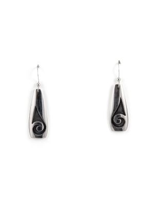 SILVER OVERLAY DROP EARRINGS BY ANDERSON KOINVA (HOPI)