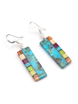 MULTI-STONE EARRINGS BY MARY TAFOYA (SANTO DOMINGO)