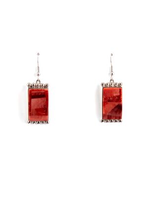 SILVER & SPINY OYSTER EARRINGS BY BRYON YELLOWHORSE (NAVAJO)