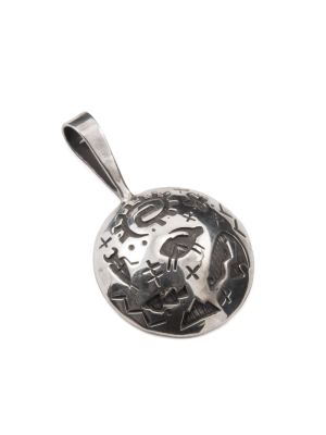 SILVER PETROGLYPH PENDANT BY KEE YAZZIE (NAVAJO)