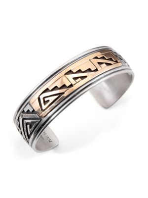 SILVER & GOLD CUFF BRACELET BY PETER NELSON (NAVAJO)