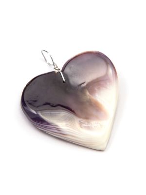 WAMPUM HEART PENDANT BY GORDELL WRIGHT (SHINNECOCK)