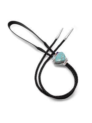 SILVER & MULTI-STONE INLAY BOLO BY CARL CLARK (NAVAJO)