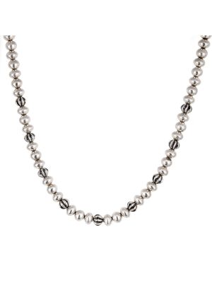 SILVER BEADED NECKLACE BY BRYAN JOE (NAVAJO)