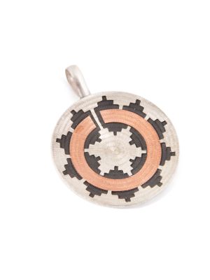 SILVER & COPPER LARGE BASKET PENDANT BY ROLAND BEGAY (NAVAJO)