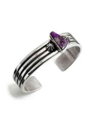 SILVER & SUGILITE CUFF BRACELET BY ERICK BEGAY (NAVAJO)
