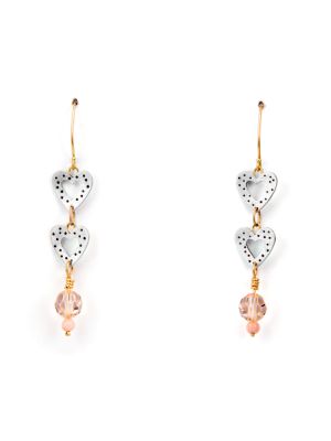 SILVER & GOLD HEART EARRINGS BY HEIDI BIGKNIFE (SHAWNEE)
