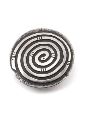 SILVER OVERLAY SPIRAL BELT BUCKLE BY KEE YAZZIE (NAVAJO)