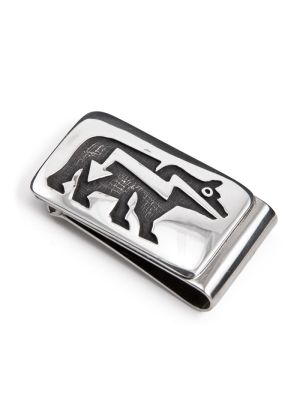 SILVER OVERLAY BEAR MONEY CLIP BY ANDERSON KOINVA (HOPI)