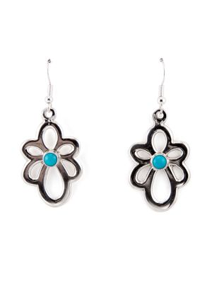 SILVER & TURQUOISE EARRINGS BY MILDRED PARKHURST (NAVAJO)