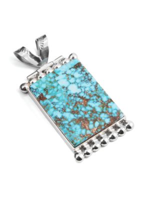 SILVER & KINGMAN TURQUOISE PENDANT BY BRYON YELLOWHORSE (NAVAJO)