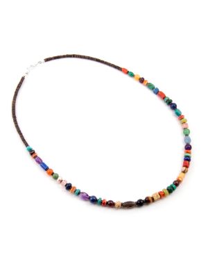 MULTI-STONE BEADED NECKLACE BY MARCELLA BEALL (NAVAJO/JEMEZ)