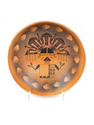 Pottery bowl with Butterfly Maiden design by Garrett Maho (Hopi)