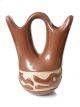 CARVED REDWARE WEDDING VASE BY MARY CAIN (SANTA CLARA)