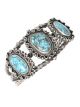Sterling Silver & Turquoise Bracelet by Liz Wallace (Navajo/Washo/Maidu)