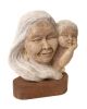 Mother and baby alabaster sculpture by Kathy Whitman (Mandan)