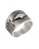 Sterling silver repousse ring by Tim Blueflint Ramel (Chippewa)