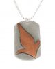 Sterling silver & copper floral dog tag by Tim Blueflint (Chippewa)
