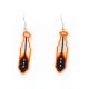 ORANGE BEADED FEATHER EARRINGS BY KAYELYNE SLIM (NAVAJO)