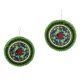 ROUND BEADED EARRINGS WITH ROSES BY JANE ALEX (NAVAJO)