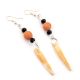 CLAY BEAD & SHELL EARRINGS BY YOLANDA HART STEVENS (GILA RIVER/PEE-POSH/QUECHAN)