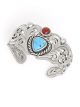 TURQUOISE & CORAL BRACELET BY SHANE HENDREN (NAVAJO)