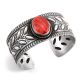 STERLING SILVER & SPINY OYSTER SHELL BRACELET BY HERMAN SMITH (NAVAJO)