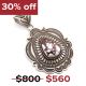 SILVER & HOWLITE PENDANT BY ARNOLD BLACKGOAT (NAVAJO)