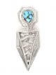 Sterling silver & Candelaria turquoise pendant by Ed Charlie (Navajo)
