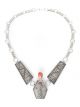 Sterling silver & coral necklace by Joel Pajarito (Santo Domingo)