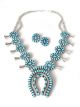 Squash blossom necklace & earring set by Fannie Begay (Navajo)